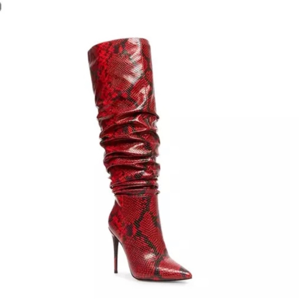 Steve Madden Red Heeled Boots with Stiletto Heel
